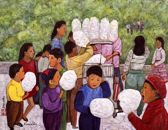 Cotton Candy, 1992 (gouache on silk)  from Komi  Chen