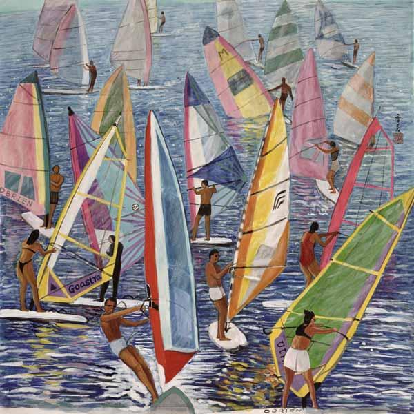 Smooth Sailing, 1992 (gouache on silk) 