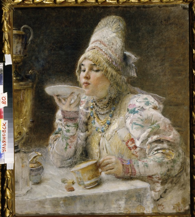 Tea drinking from Konstantin Jegorowitsch Makowski