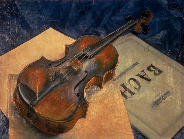 Still life with a violin from Kosjma Ssergej. Petroff-Wodkin