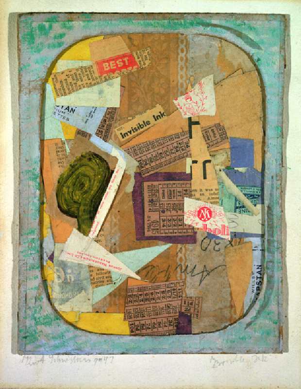 Invisible Ink, 1947 (collage) from Kurt Schwitters