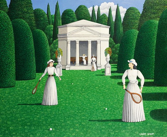 Edwardian Ladies Playing Tennis, 1978 (acrylic on linen)  from Larry  Smart