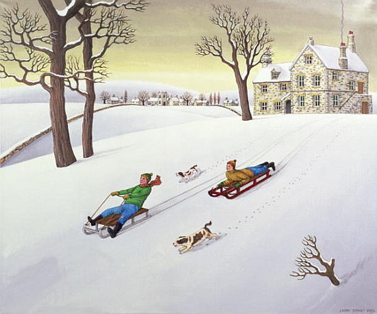 Tobogganing, 1986 (acrylic on linen)  from Larry  Smart