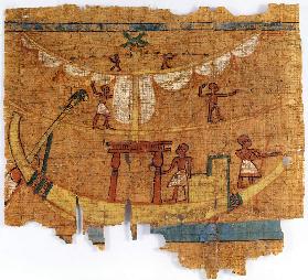 Embarkation on a river (papyrus)