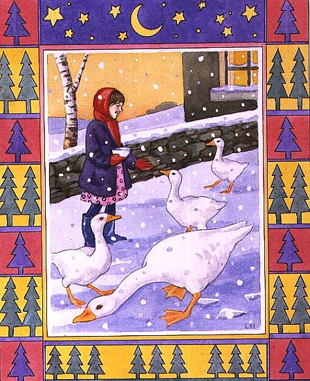 Feeding the Geese, 1996 (w/c)  from Lavinia  Hamer
