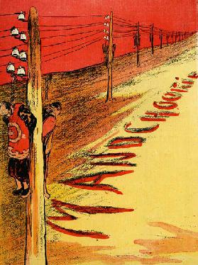 First Steps towards progress - Massacred Manchurian civilians hanging from telegraph poles, 1904 (li