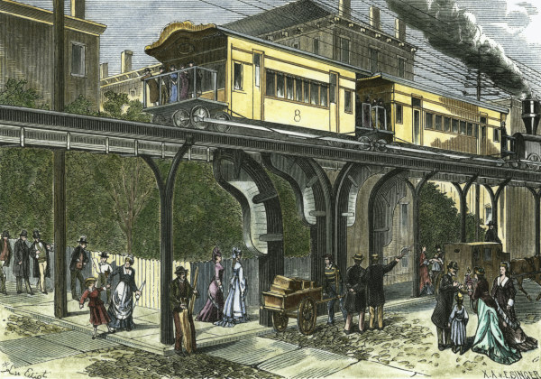 New York , Elevated Railway from Leo von Elliot