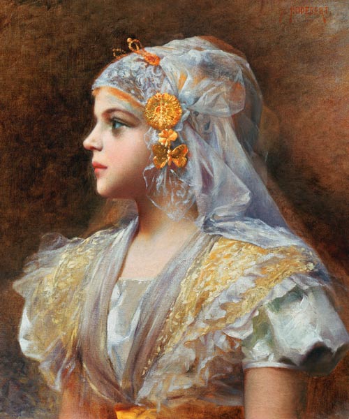 Portrait of a Girl from Leon Auguste Cesar Hodebert