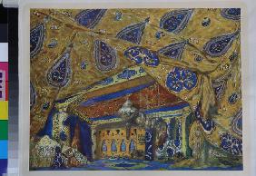 Stage design for the ballet Oriental Fantasy by Ippolitov-Ivanov and Mussorgsky