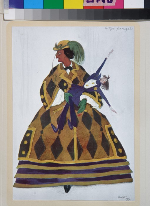 Englishwoman. Costume design for the ballet "The Magic Toy Shop" by G. Rossini from Leon Nikolajewitsch Bakst
