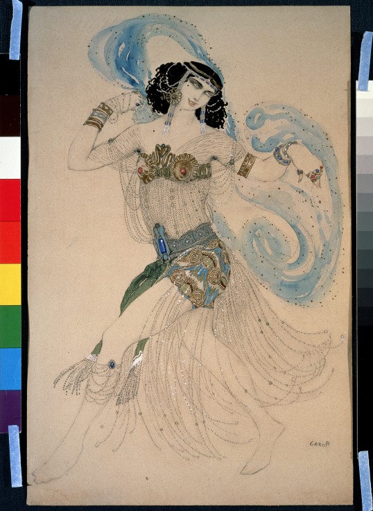 Dance of the seven veils. Costume design for the play Salome by O. Wilde from Leon Nikolajewitsch Bakst