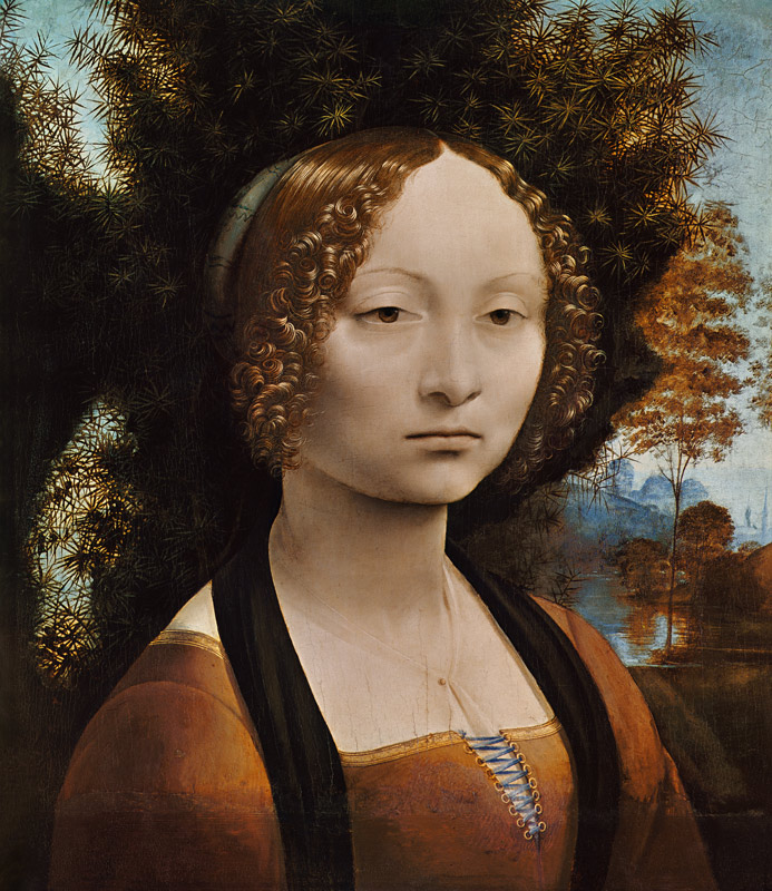 Portrait the Ginevra Benic (front) from Leonardo da Vinci