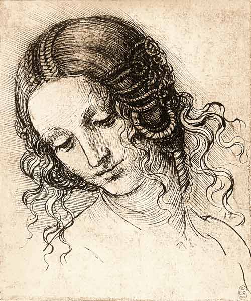 Studienblatt mit weiblichem Kopf (Leda) from Leonardo da Vinci