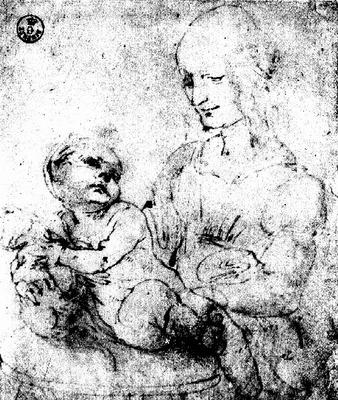 Study of a Madonna and Child (pen & ink) from Leonardo da Vinci