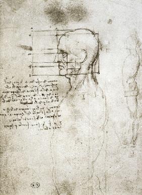 Head of an Old Man in Profile, facsimile copy  and