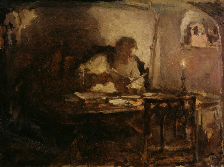 Leo Tolstoy in his Study room from Leonid Ossipowitsch Pasternak