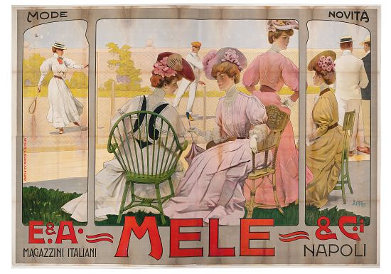 Advertising poster for the Mele Department Store of Naples from Leopoldo Metlicovitz