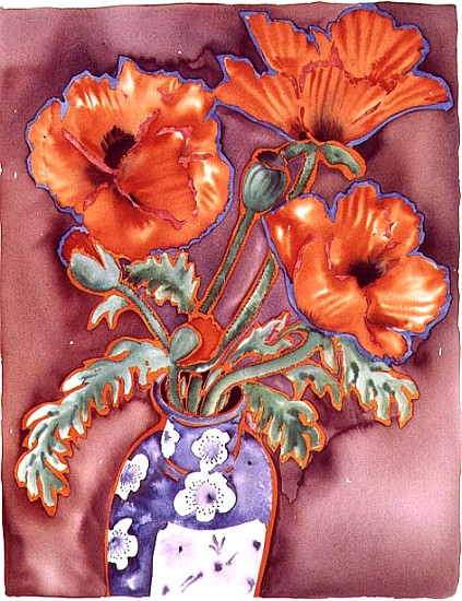 Chinese Poppies, 1989 (w/c on paper)  from Lillian  Delevoryas
