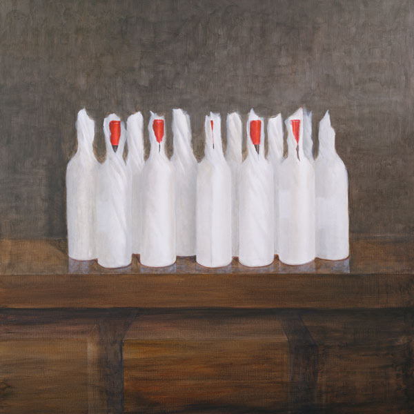 Bottles in paper, 2005 (acrylic on canvas)  from Lincoln  Seligman