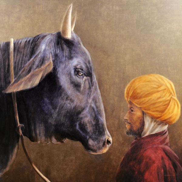 Man and Bull (oil on canvas)  from Lincoln  Seligman