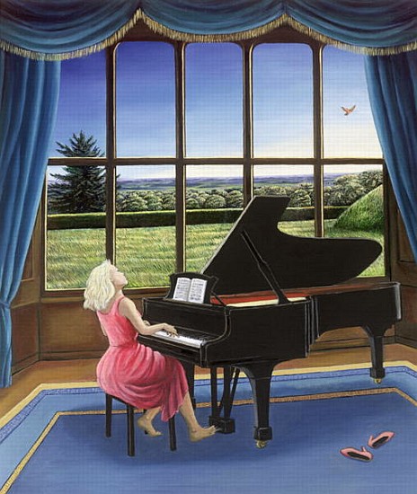 Playing Mozart (oil on canvas)  from Liz  Wright