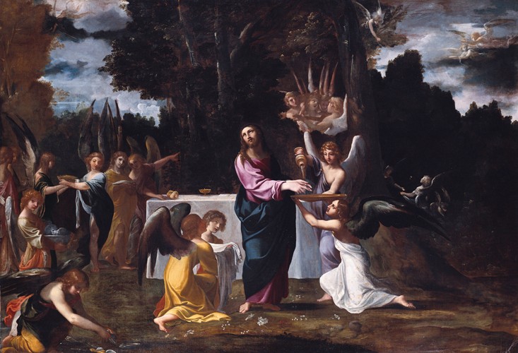 Christ in the Wilderness, Served by Angels from Lodovico Carracci