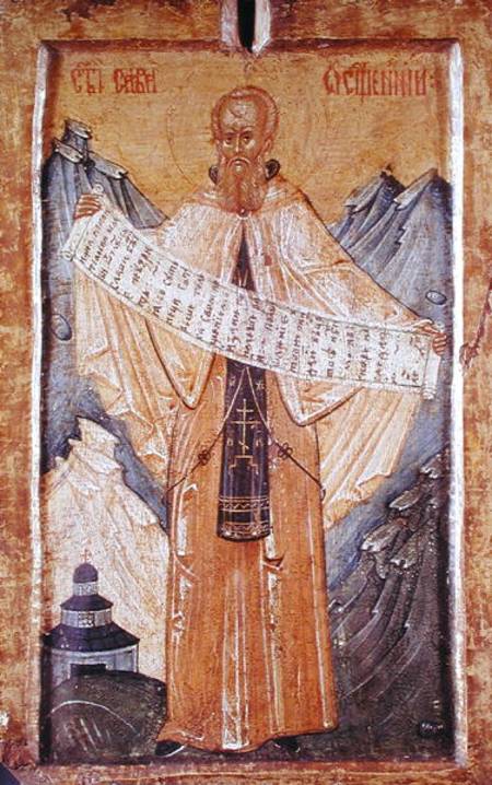 Icon of St. Sabas of Jerusalem from Longin