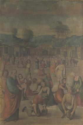 The Israelites gathering Manna (from the Story of Moses)