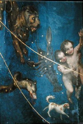 Signs of the Zodiac, detail from the ceiling of the Sala dello Zodiaco