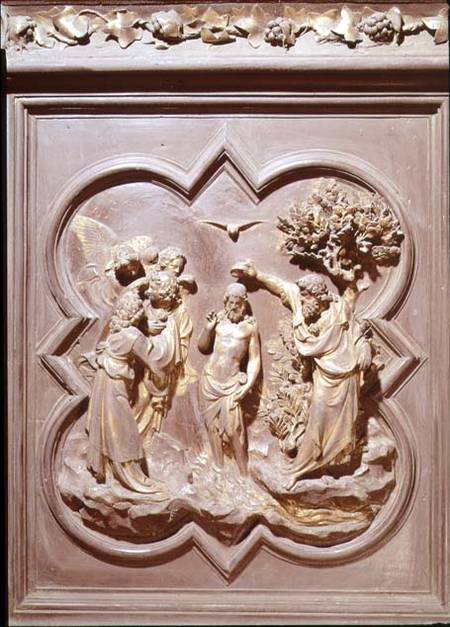 The Baptism of Christ, panel for the North Door from Lorenzo Ghiberti