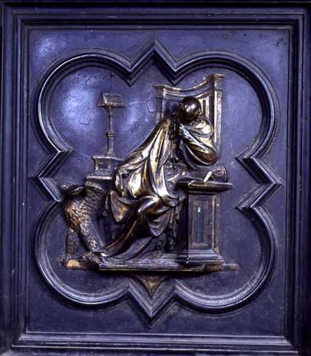 St John the Evangelist, panel A of the North Doors of the Baptistery of San Giovanni from Lorenzo Ghiberti