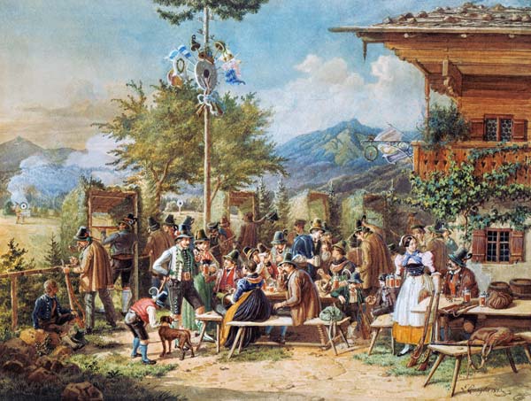 The target shooting in Bavarian Zell from Lorenzo Quaglio d.J.