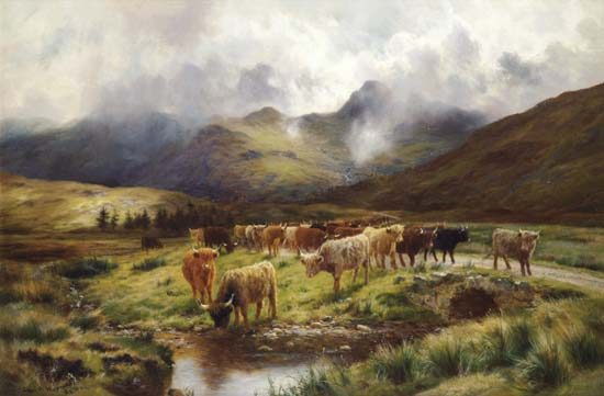 A Highland Drove at Strathfillan, Perthshire from Louis Bosworth Hurt