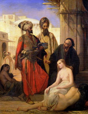 A Slave Market in Asia Minor (oil on canvas) from Louis Devedeux