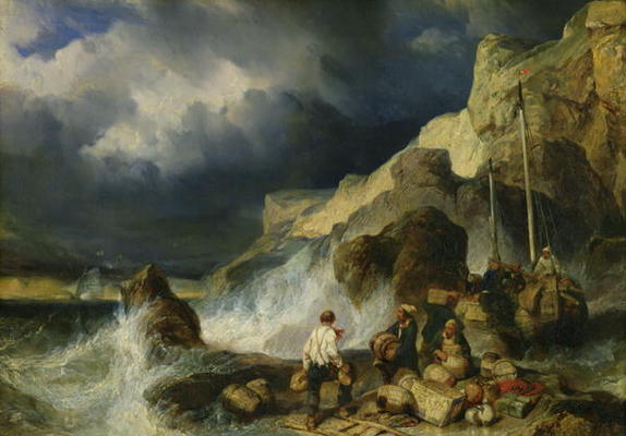 The Onslaught of the Smugglers, c.1837 (oil on canvas) from Louis Eugene Gabriel Isabey
