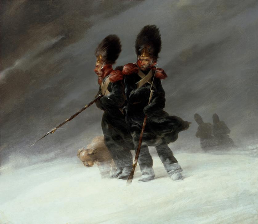 Grenadiers in the Snow from Louis Ferdinand von Rayski
