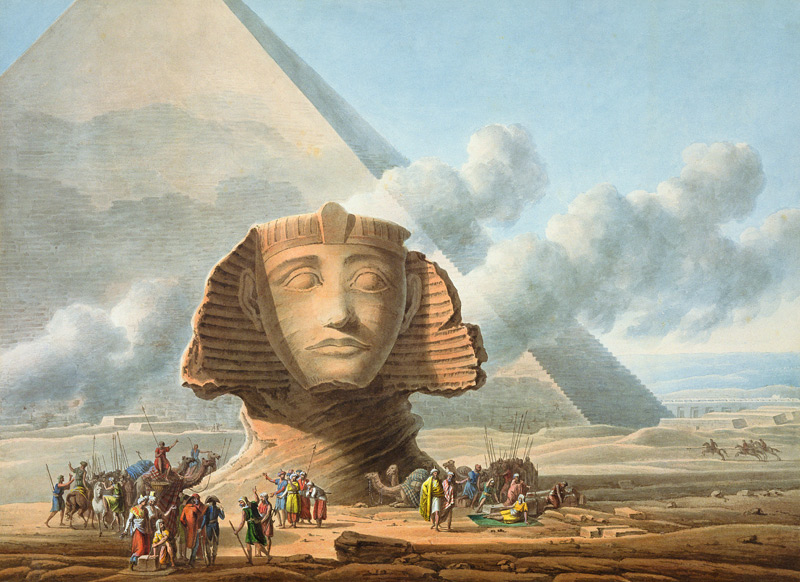 View of the Head of the Sphinx and the Pyramid of Khafre from Louis Francois Cassas