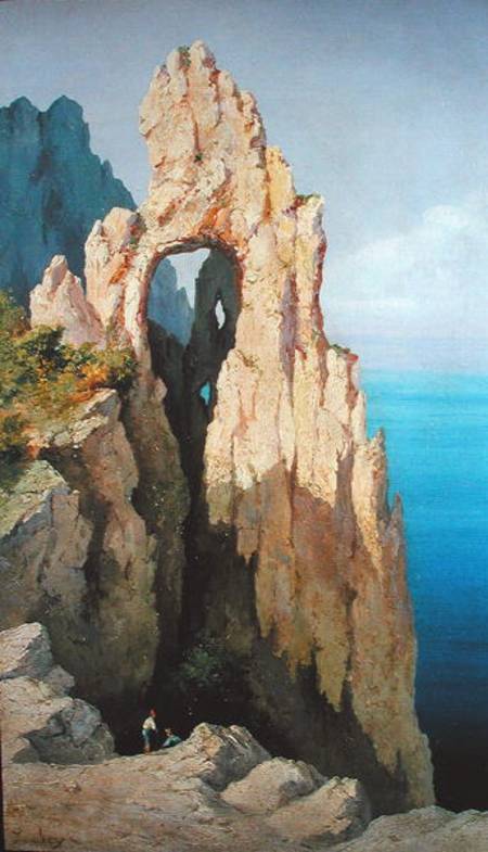 Rocks at Capri from Louis Gabriel Eugène Isabey
