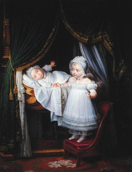Henri-Charles-Ferdinand of Artois (1820-83) Duke of Bordeaux and his Sister Louise-Marie-Therese of from Louis Hersent