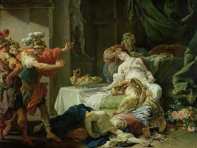 The Death of Cleopatra, 1755 (oil on canvas)