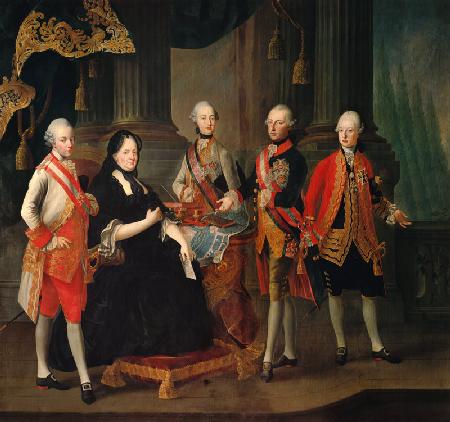 Maria Theresia with four sons