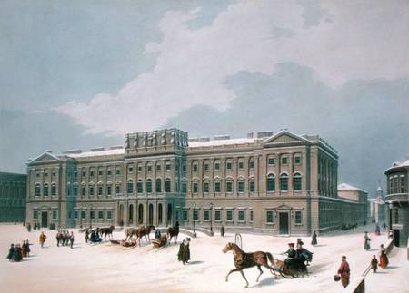 Palace of the Grand Duke of Leuchtenberg in St. Petersburg, printed by Lemercier, Paris from Louis Jules Arnout