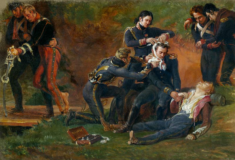 Baron Jean Dominique Larrey (1766-1843) Tending the Wounded at the Battle of Moscow from Louis Lejeune