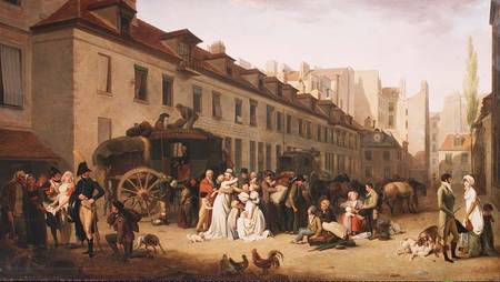 The Arrival of a Stagecoach at the Terminus, rue Notre-Dame-des-Victoires, Paris from Louis-Léopold Boilly