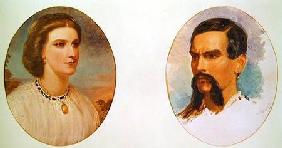 The Marriage Portrait of Richard Burton (1821-90) and Isabel Arundell (1831-96) June 1861