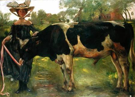 The Painter Charlotte Berend With A Bull from Lovis Corinth