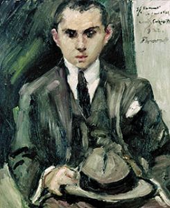 Thomas with hat in the hand. from Lovis Corinth