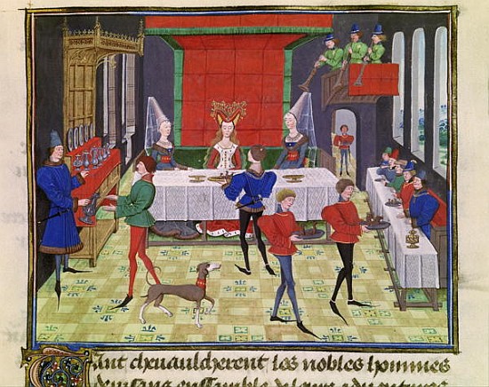 Ms 5073 f.140v The Marriage of Renaud of Montauban and Clarisse from Loyset Liédet