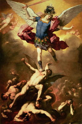 Archangel Michael overthrows the rebel angel, c.1660-65 from Luca Giordano