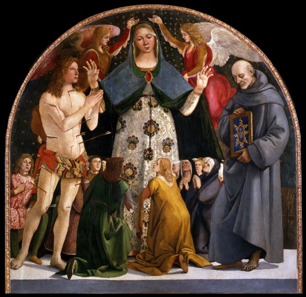 Madonna of Mercy and Saints Sebastian and Bernardino da Siena from Luca Signorelli